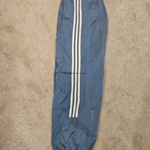 adidas Blue Track Pants with White Stripes